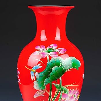 赤い陶器の花瓶 中型 Amazon.co.jp: 花瓶 赤い丸い陶器の花瓶 モダンで新しい中国風の